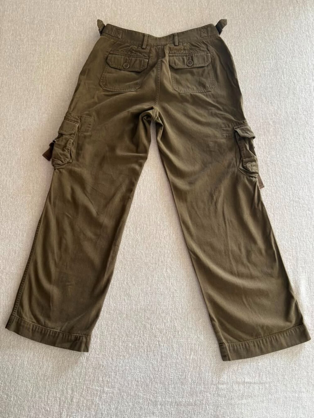 Lauren Ralph Lauren Petite 4P Brown Cargo Pants Women Utility Wide Leg - Picture 3 of 14